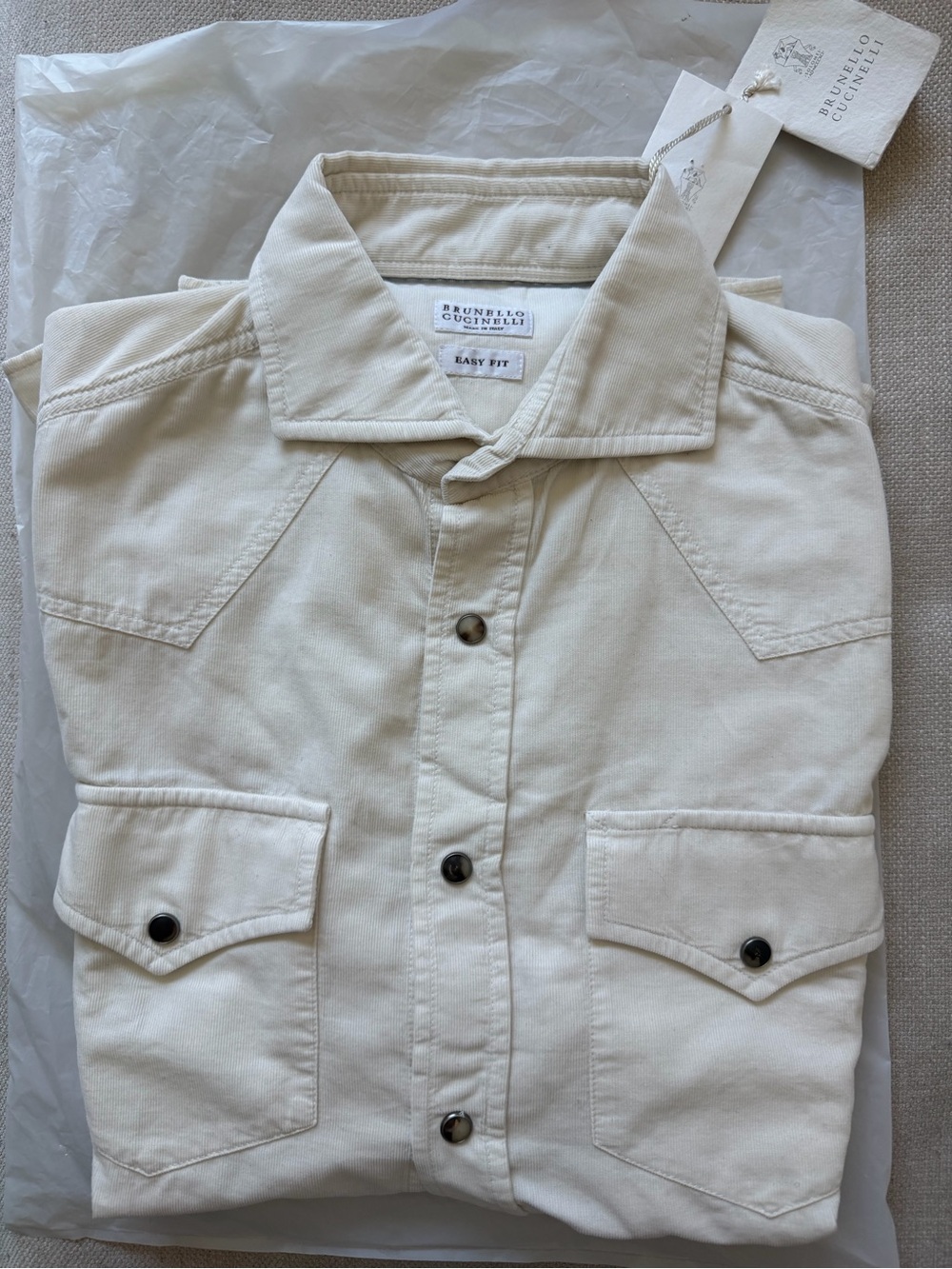 Brunello Cucinelli Cream western shirt